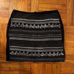 Beaded Black mini skirt